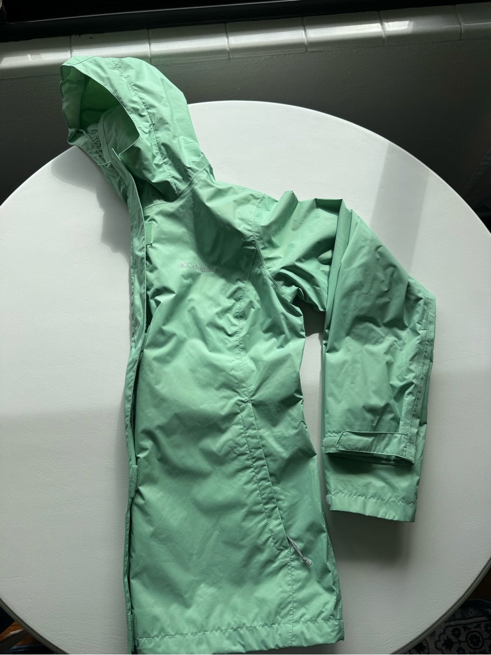 Columbia Women's Light Mint Green Hooded Waterproof Jacket - Picture 13 of 13